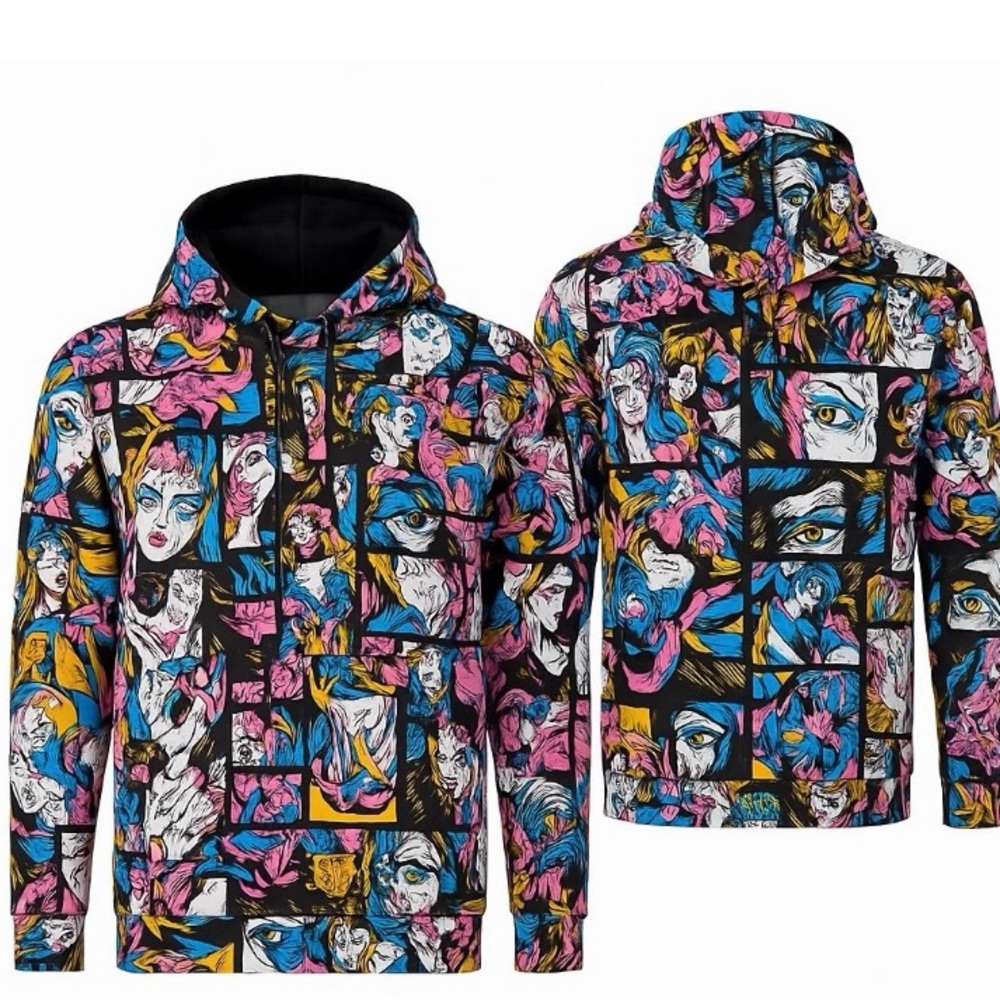 Fresh Prints of Tokyo Comic Print Hoodie Men’s Large  Multi Color NWT MSRP $62